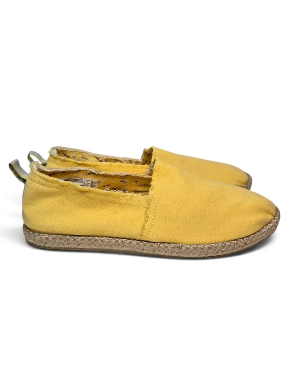Vionic Beach Laguna Espadrilles Women's Yellow Flat Canvas Boho Slip On Resort 9